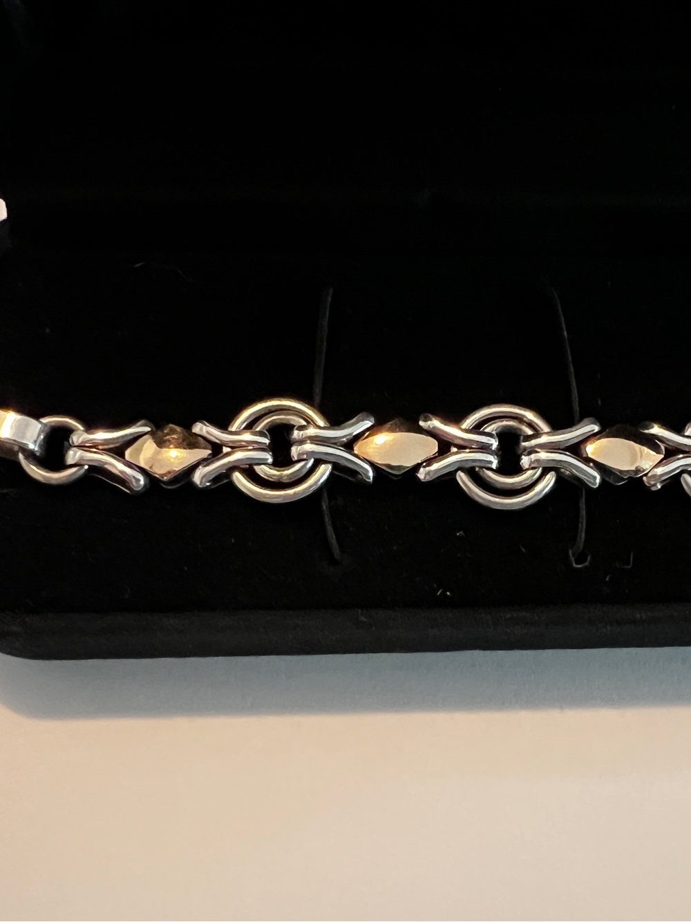 Heavy Vintage 950 Silver with Solid 18k links Bracelet with Box - Picture 3 of 10